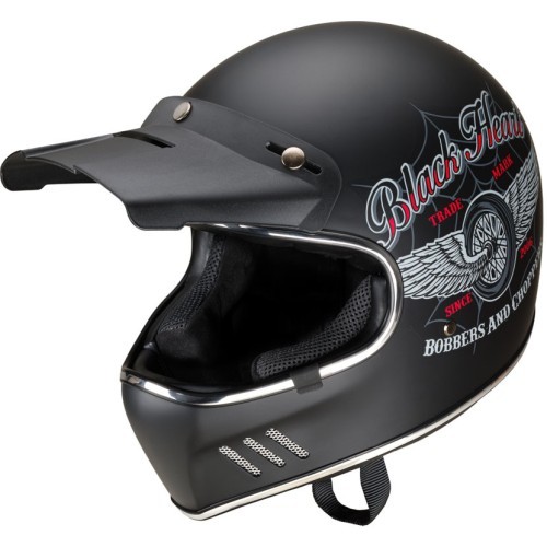 W-TEC Black Heart Retron motocikla ķivere - Angerwheel Silver