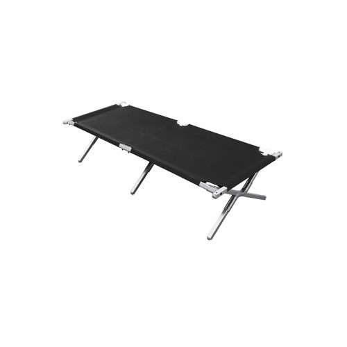 Saliekamā gulta BasicNature Alu-Campbed, 210x66cm, melna