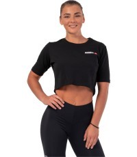Trumpi moteriški marškinėliai Nebbia Minimalist Logo 600 - Juoda
