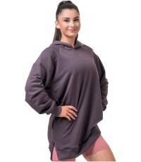 Moteriškas ilgas džemperis su gobtuvu Nebbia Everyday Hero 580 - Marron