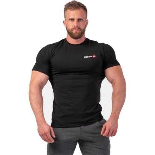 Vīriešu T-krekls Nebbia Minimalist Logo 291 - Black