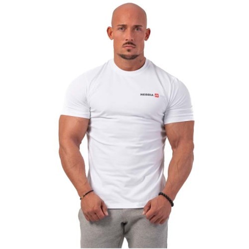 Vīriešu T-krekls Nebbia Minimalist Logo 291 - White