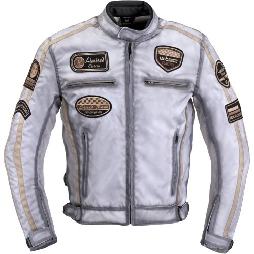 W-TEC Patriot Vīriešu motocikla jaka Textile - White
