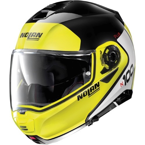 Мотоциклетный шлем Nolan N100-5 Plus Distinctive N-Com P/J - Glossy Black-Fluo
