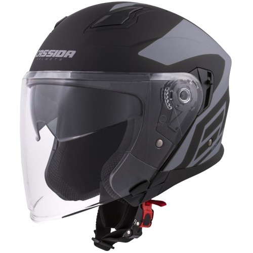 Мотоциклетный шлем Cassida Jet Tech Corso - Black Matte/Grey