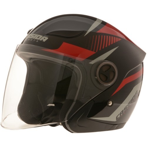 Открытый мотоциклетный шлем Cassida Reflex - Black-Red