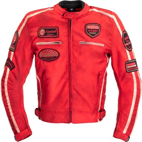 W-TEC Patriot Red vīriešu motocikla jaka, tekstilmateriāls - Red