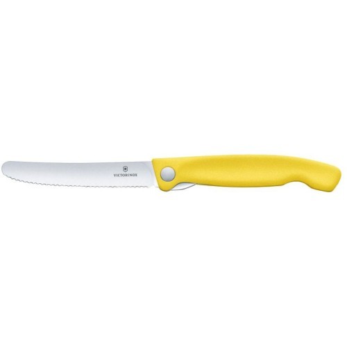 Нож Victorinox Swiss Classic 6.7836.F8B, зубчатый, складной, желтый