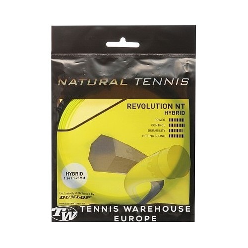 Теннисные струны Dunlop NT HYBRID YELLOW 1.26/1.25мм набор, черная /желтая