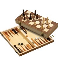 Spēļu uz muguras, šaha un dambretes komplekts Philos 35.5x17.8cm
