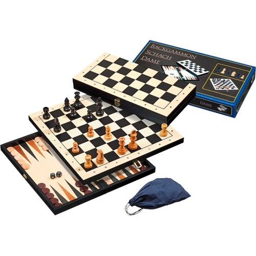 Spēļu uz muguras, šaha un dambretes komplekts Philos 41x20.5cm