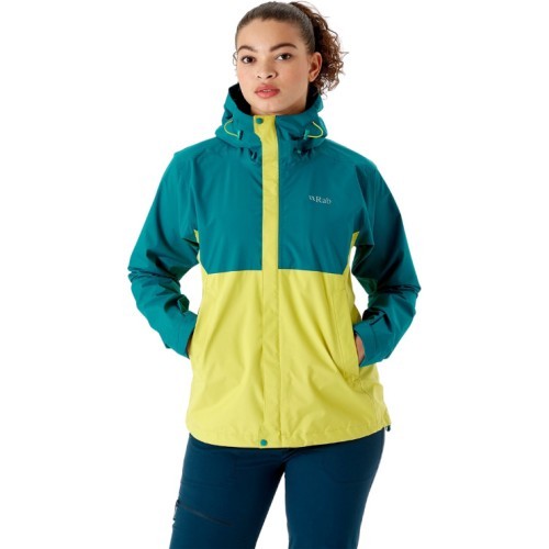 Sieviešu lietus jaka Rab Downpour Eco Jacket - Elektrinė/geltona
