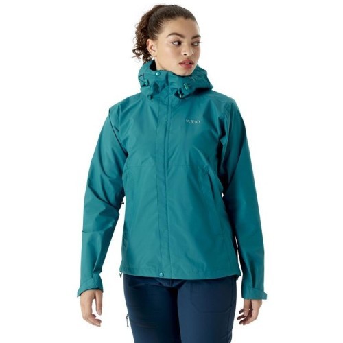Sieviešu lietus jaka Rab Downpour Eco Jacket - Žydra