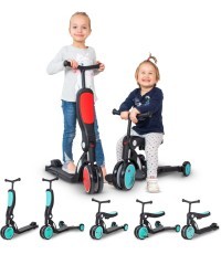 Vaikiškas balansinis dviratukas-paspirtukas 5-in-1 Worker Finfo - Mėlyna