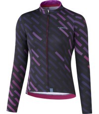 Moteriški dviratininko marškinėliai ilgomis rankovėmis Shimano Kaede, dydis L, violetinai