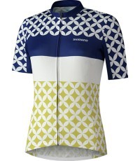 Moteriški dviratininko marškinėliai Shimano Mizuki, dydis M, balti/tamsiai mėlyni