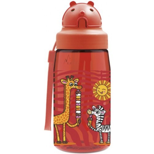 Daudzkrāsains bērnu dzēriens Laken TRITAN pudele 0,45 L. OBY vāciņš - Raudona