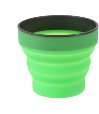 Suspaudžiamas puodelis Lifeventure Silicone Ellipse FlexiMug - Žalia