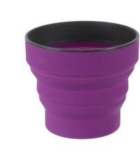 Suspaudžiamas puodelis Lifeventure Silicone Ellipse FlexiMug - Violetinė