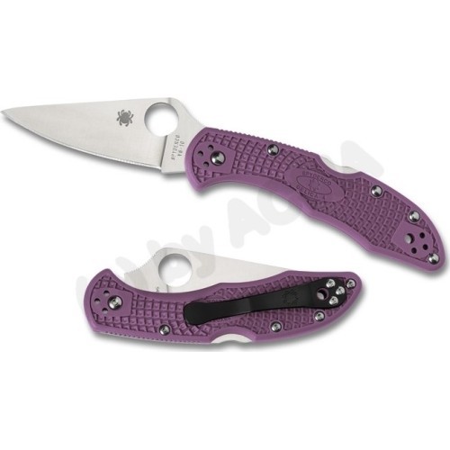 Folding Knife Spyderco C11FPPR Delica 4, Flat Ground, Purple