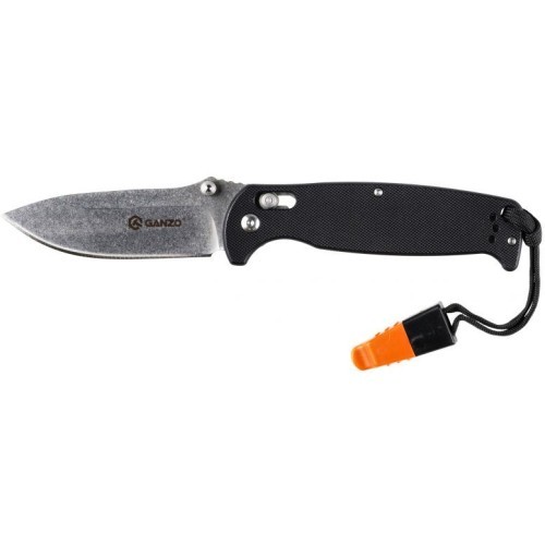 Складной нож Ganzo G7412-BK-WS, со свистком