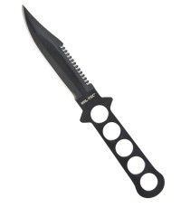 BLACK STAINLESS DIVING KNIFE W. PLASTIC