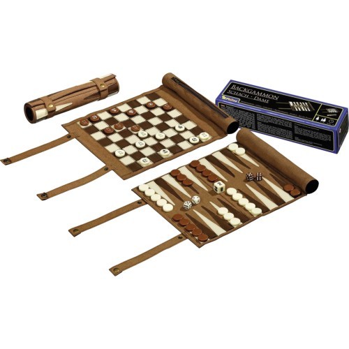 Spēļu komplekts Philos Roll 3-1 23.5x21cm, dambrete un šahs