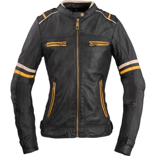Женская кожаная мотоциклетная куртка W-TEC Traction Lady - Black