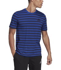 Adidas Marškinėliai Vyrams M Stripy Sj Tee Blue Black HE1854