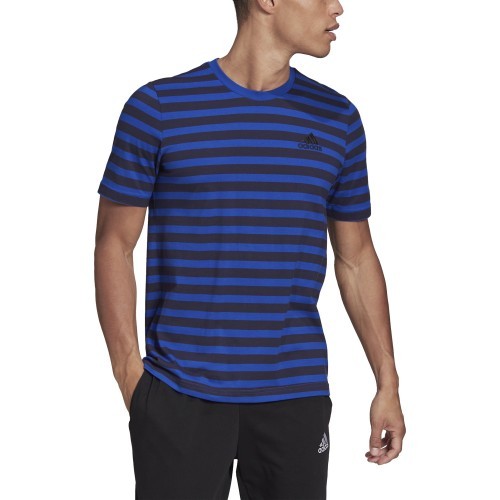 Adidas Marškinėliai Vyrams M Stripy Sj Tee Blue Black HE1854