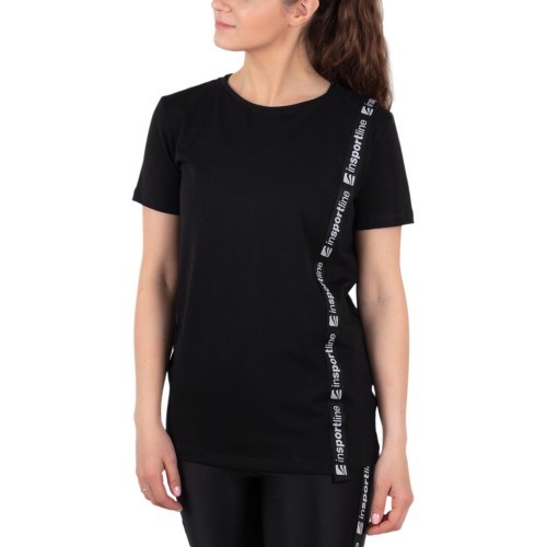 inSPORTline Sieviešu T-krekls ar sānu siksniņu - Black