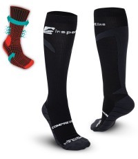 Kompresinės kojinės iki kelių inSPORTline Compleano AG+ - Juoda