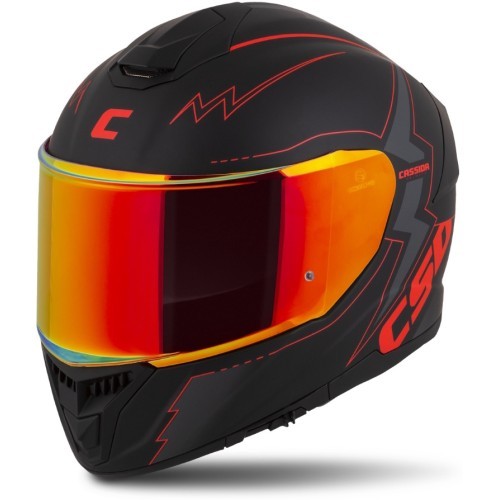 Мотоциклетный шлем Cassida Integral GT 2.1 Flash Matte Black/Metallic Red/Dark Gray