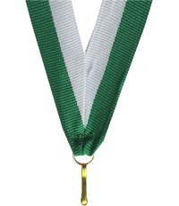 Лента для медали V8 белая/зеленая 1 см