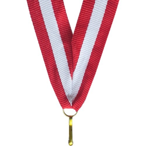 Лента для медали V8 красная/белая/красная 1 см