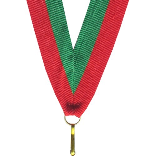 Лента для медали V2 красная/зеленая 2 см