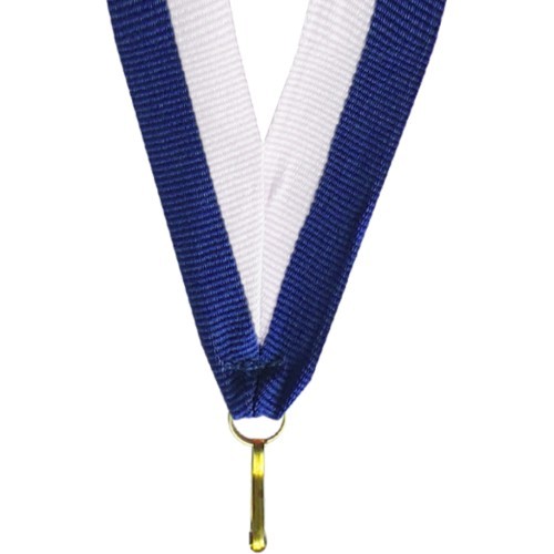 Лента для медали V8 белая/синяя 1 см