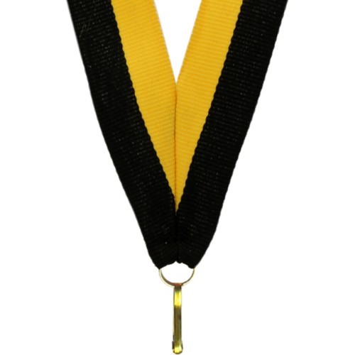 Лента для медали V8 желтая/черная 1 см