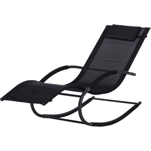Garden Lounger-Rocking Chair ModernHOME, Black
