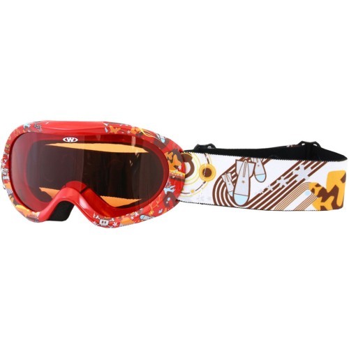 Детские горнолыжные очки Worker Doyle Black UV S2 - Red and Graphics