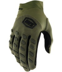 Motocross Gloves 100% Airmatic Army Green - Žalia