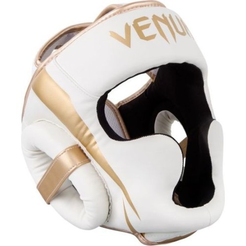 Боксерский шлем Venum Elite - белый/золотой