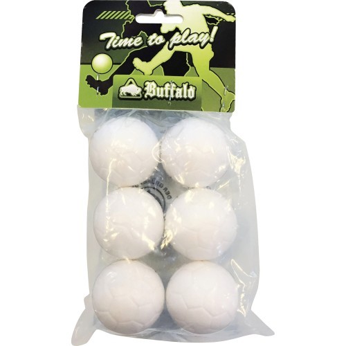 Белые настольные футбольные мячи Buffalo 36 мм (6 шт.)