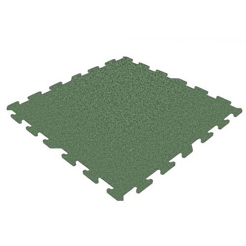 Gumijas grīdas segums flīze, pamatne - puzle, zaļa