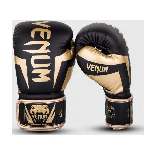Боксерские перчатки Venum Elite - черный/золотой