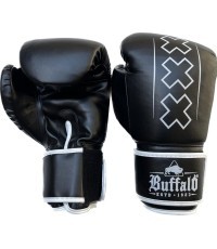 Buffalo Outrage boksa cimdi melni un balti 12oz