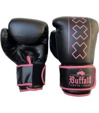 Buffalo Outrage boksa cimdi melni un rozā 14oz