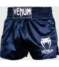 Muay Thai šortai Venum Classic - Navy Blue/White