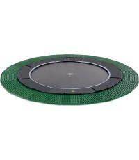 EXIT Dynamic ground level trampoline ø366cm with Freezone safety tiles - black