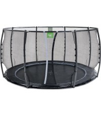 EXIT Dynamic ground level trampoline ø427cm with safety net - black